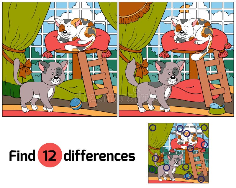 Find differences (cats) stock illustration Find differences (cats) stock illustration