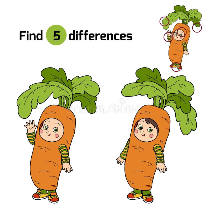 Find differences for children: Halloween characters (carrot cost stock illustration Find differences for children: Halloween characters (carrot cost stock illustration