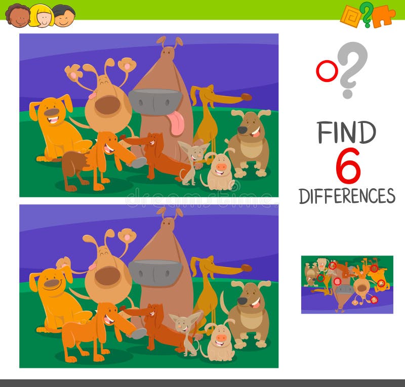 Find Differences Game with People Characters Stock Vector ...