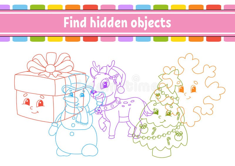 Christmas Hidden Objects Stock Illustrations – 107 Christmas Hidden Objects Stock Illustrations, Vectors & Clipart - Dreamstime for Free Printable Christmas Hidden Pictures For Adults
