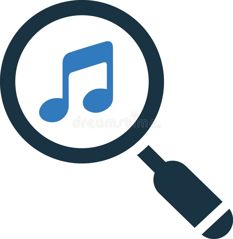 Find, Search Music Icon / Vector Graphics Stock Vector Illustration