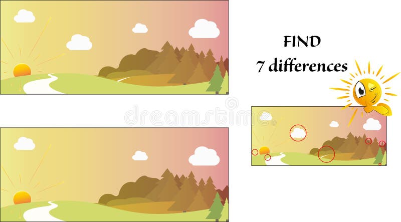 Find the seven differences stock vector. Illustration of game - 26814390