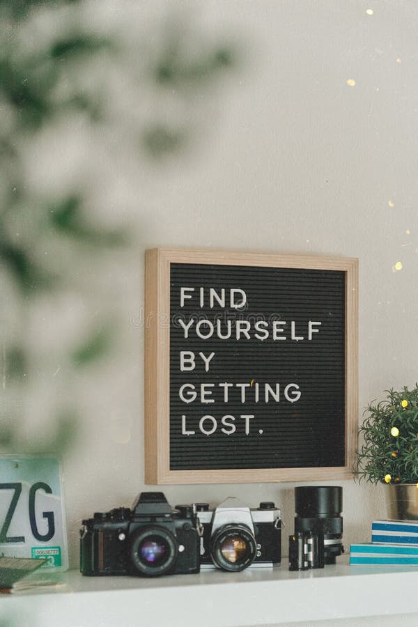 Find yourself by getting lost stock image