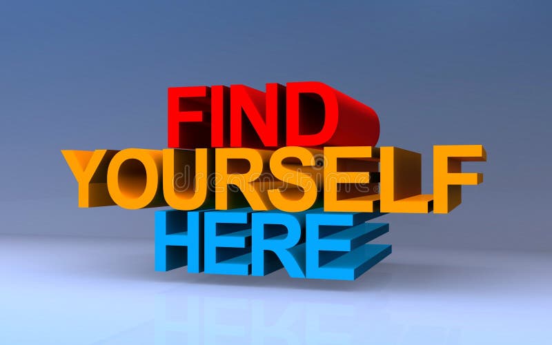 Find yourself here on blue stock photos
