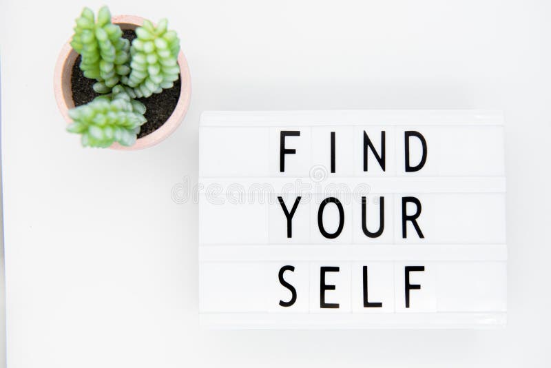 Find yourself. Motivation Quote text love yourself royalty free stock images