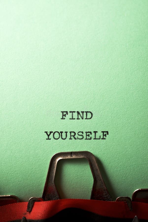 Find yourself phrase stock image