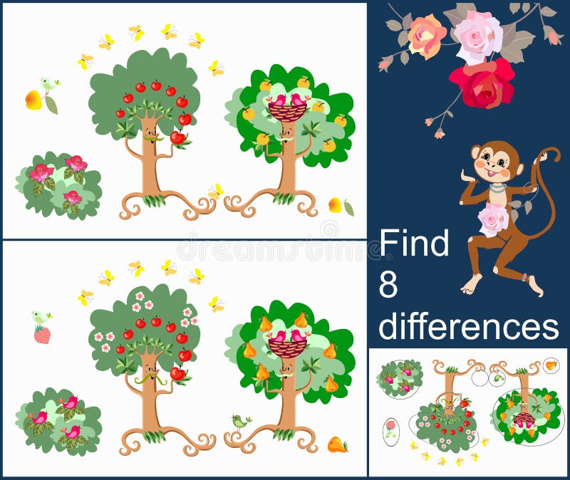 Finden Sie 8 Unterschiede Sichtspiel für sich entwickelnde Aufmerksamkeit für Kinder und Erwachsene mit netten ungewöhnlichen Cha vektor abbildung Finden Sie 8 Unterschiede Sichtspiel für sich entwickelnde Aufmerksamkeit für Kinder und Erwachsene mit netten ungewöhnlichen Cha vektor abbildung