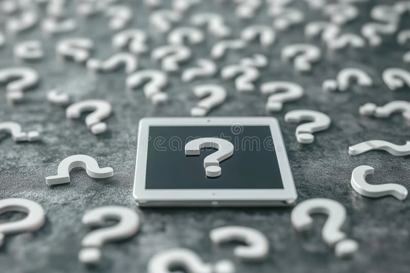 Finding Answers in a Sea of Questions, Exploring the Digital Landscape of Information stock photos