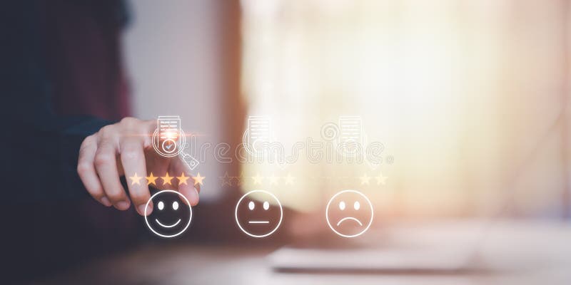 Finding and Rating Satisfaction with online verification ,rate and review online ,evaluation business success ,Customer Experience Survey Concepts ,Guaranteed by customers online ,positive marketing