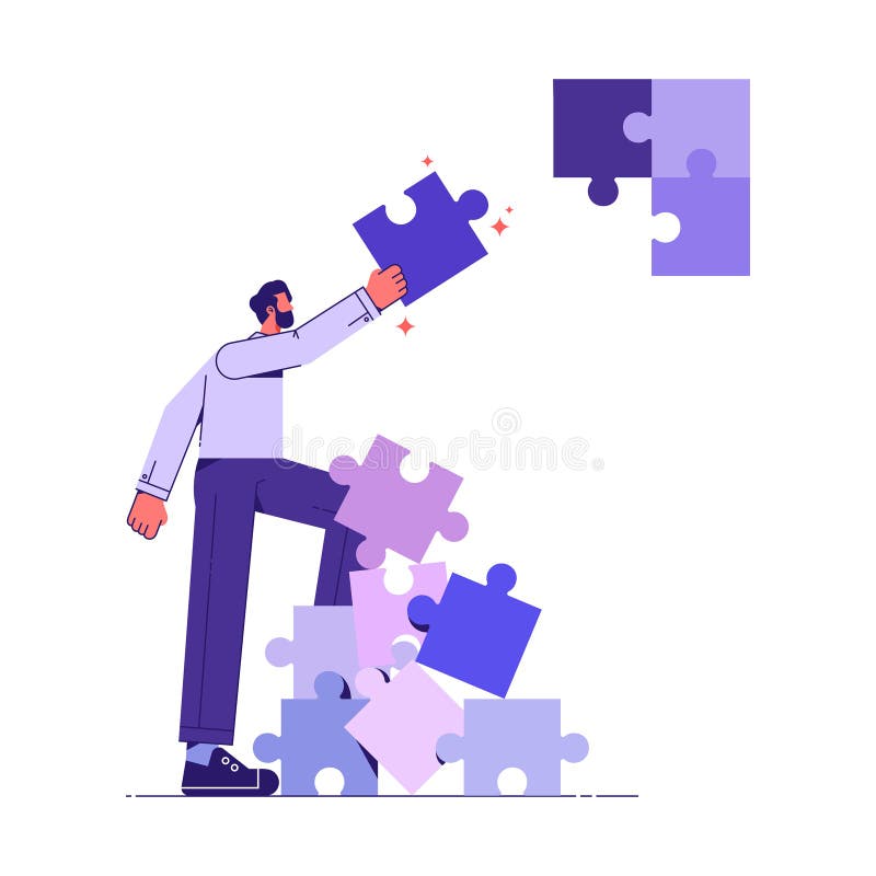 Finding the right business solution concept stock illustration