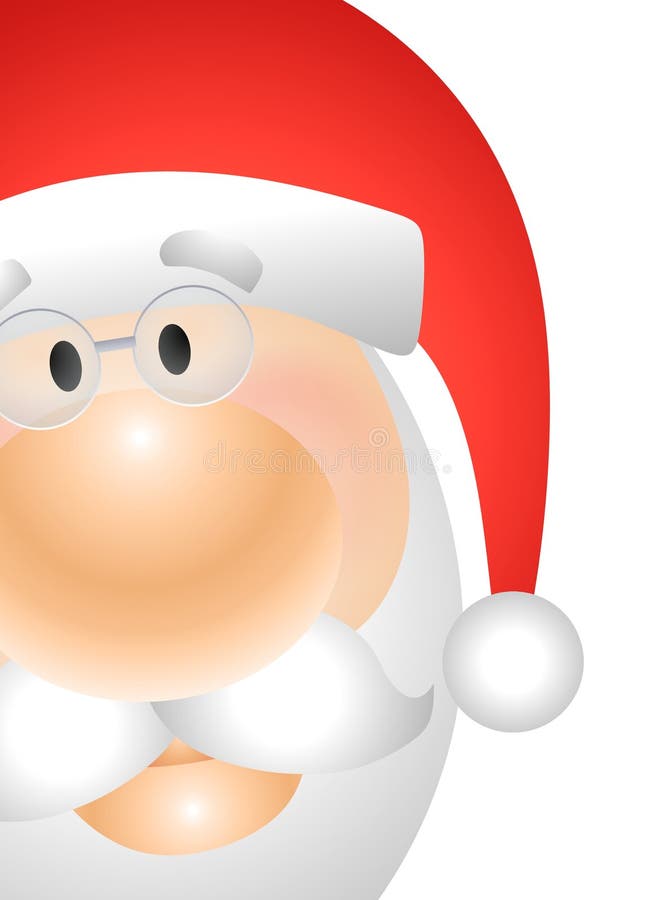 Fine del fronte del Babbo Natale in su illustrazione vettoriale Fine del fronte del Babbo Natale in su illustrazione vettoriale