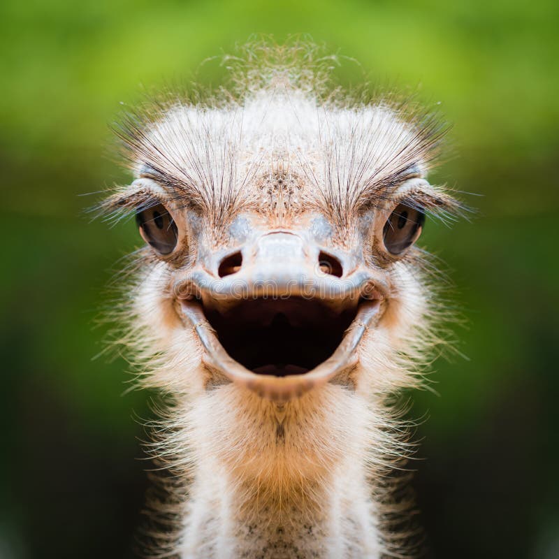 Close-up of ostrich`s face. Close-up of ostrich`s face