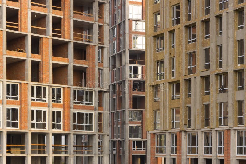Fine della facciata della costruzione del cantiere su fotografia stock libera da diritti Fine della facciata della costruzione del cantiere su fotografia stock libera da diritti