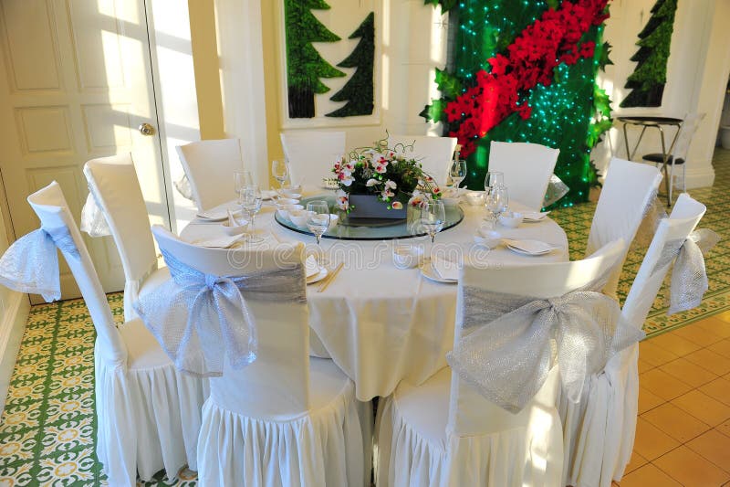 Fine dining table stock image. Image of interior, ribbon 22706933