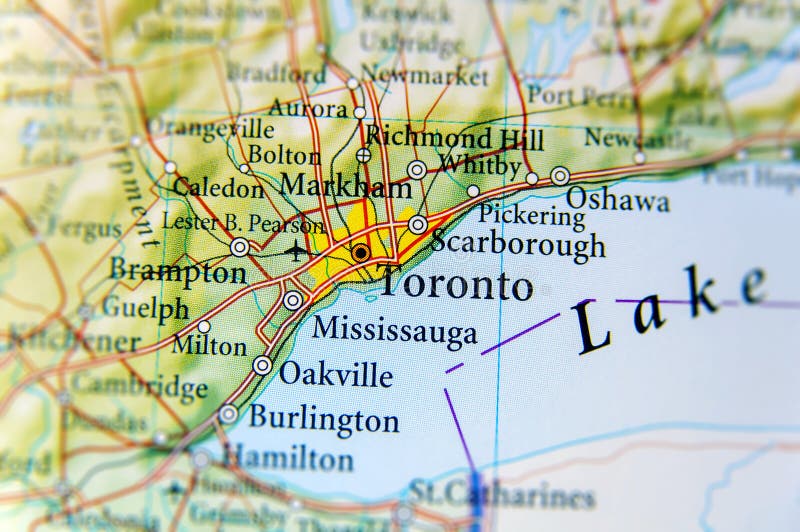Fine geografica della mappa di Toronto