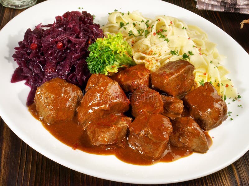 Fine Meat Beef Goulash with Noodles Stock Image Image of vegetable, meat 205220803