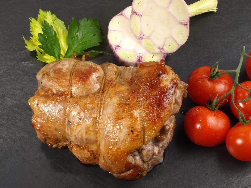 Lamb Roast with Garlic stock image. Image of cuisine 215336953