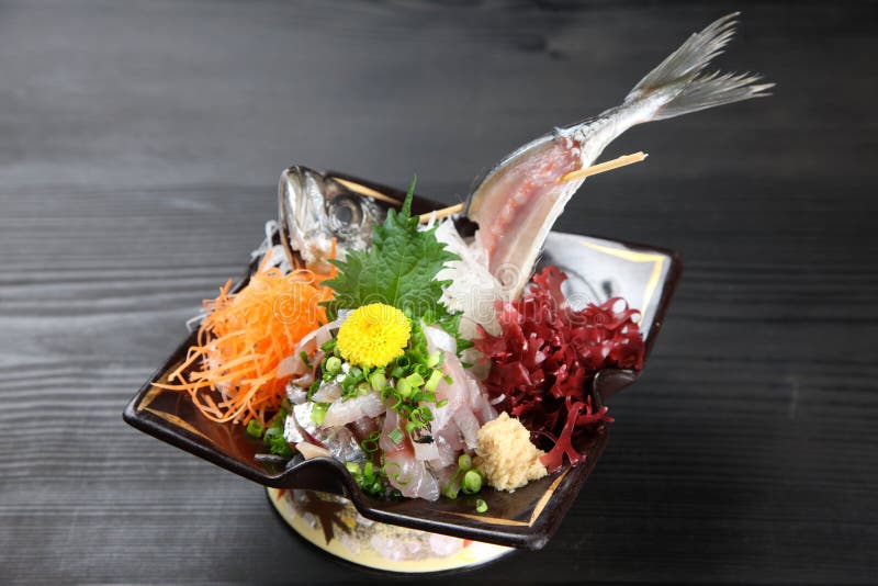 Finely Chopped Horse Mackerel Sashimi Stock Image Image of fish