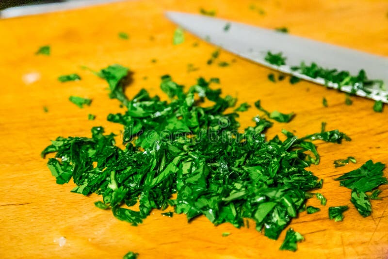 Finely chopped parsley stock image. Image of cuisine 148943473