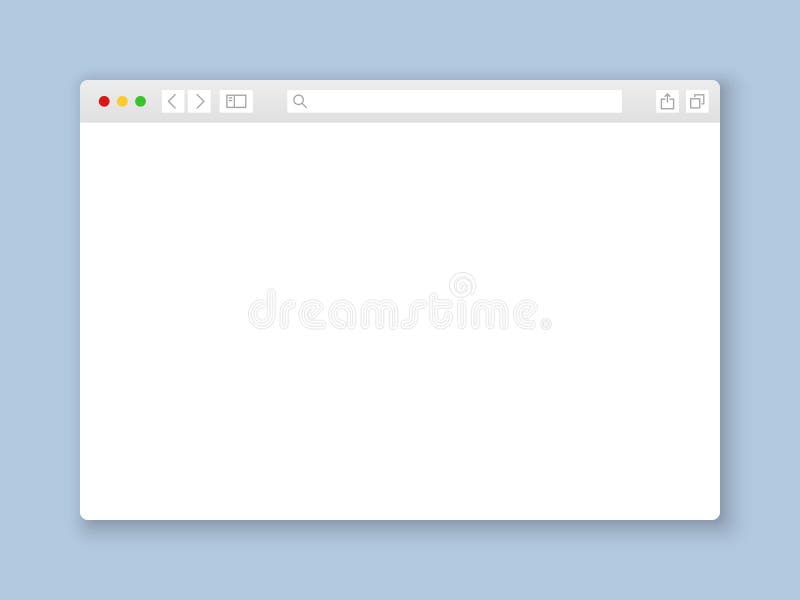 Finestra del browser Elementi in bianco piani della scheda della struttura del sito Web del modello del documento di Internet del