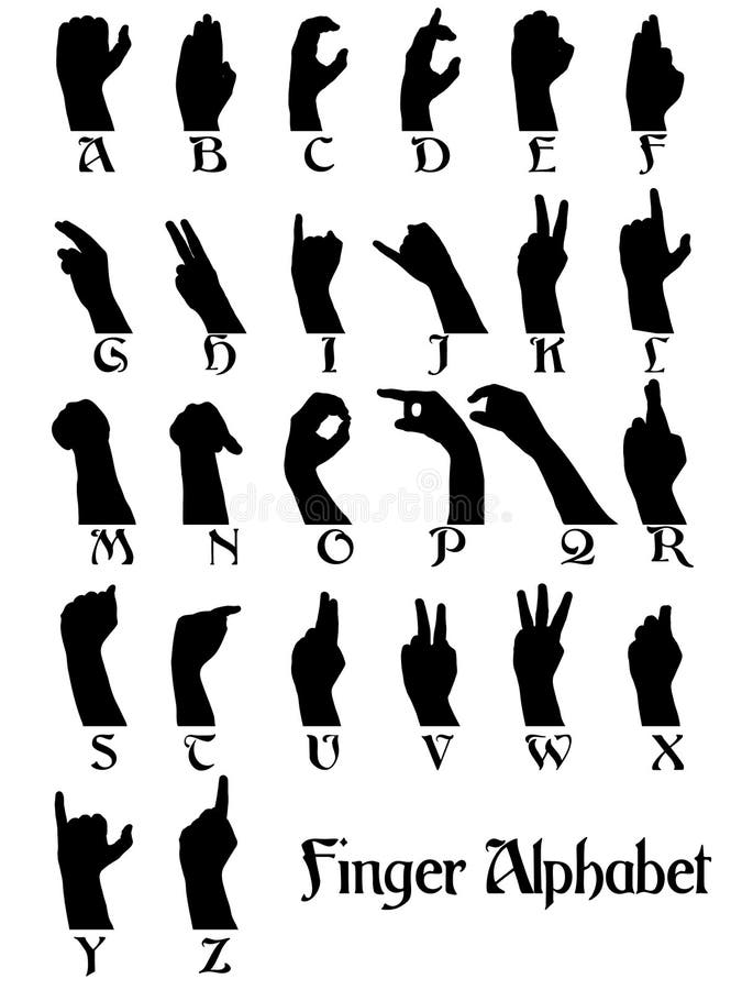 Finger alphabet stock vector. Illustration of illustration 9202755