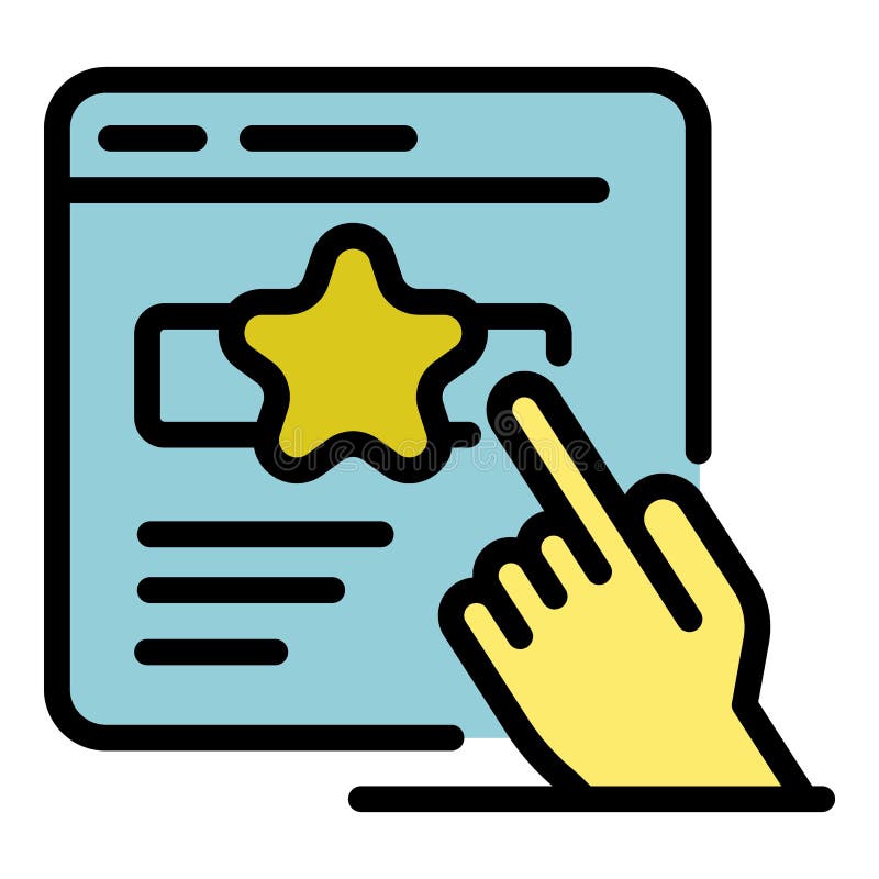 Finger application window icon color outline vector stock illustration