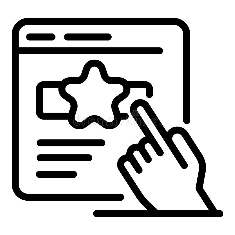 Finger application window icon, outline style stock illustration