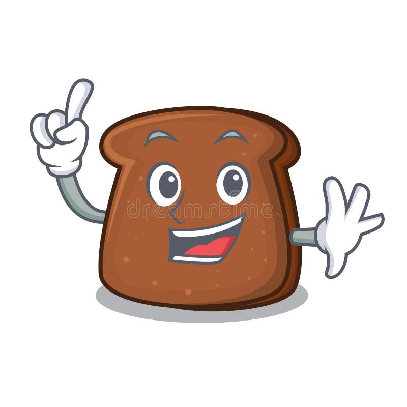 Finger brown bread mascot cartoon royalty free illustration