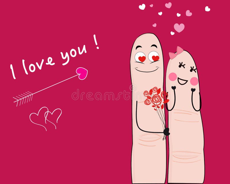 Finger couple i love you card