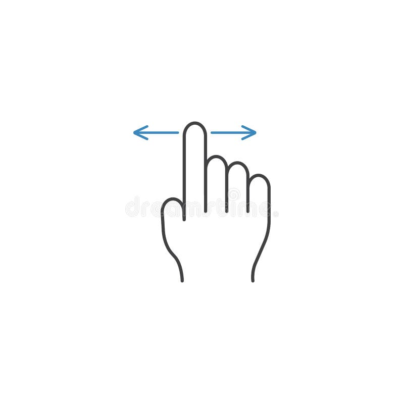 Finger Drag line icon, touch and hand gestures stock illustration Finger Drag line icon, touch and hand gestures stock illustration