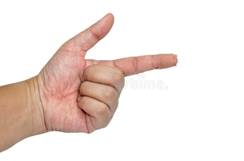 Finger herido de la mujer vendado con yeso imagenes de archivo Finger herido de la mujer vendado con yeso imagenes de archivo