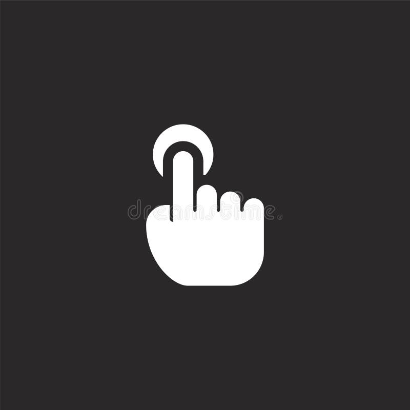 Finger icon. Filled finger icon for website design and mobile, app development. finger icon from filled selection and cursors vector illustration