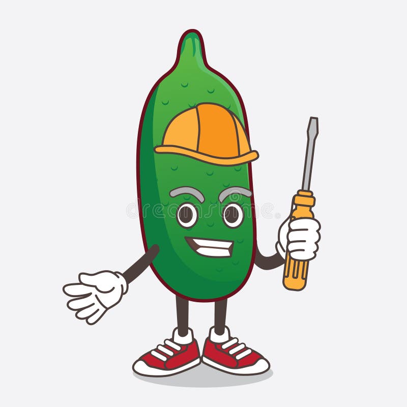 Finger Lime cartoon mascot character as smart technician royalty free illustration