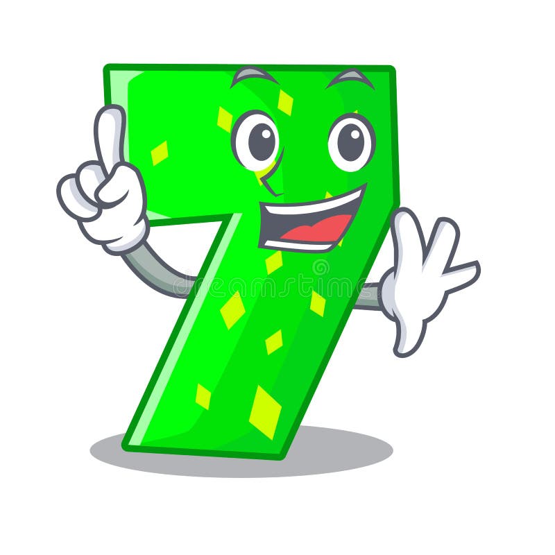 Finger number seven isolated on the mascot stock illustration Finger number seven isolated on the mascot stock illustration