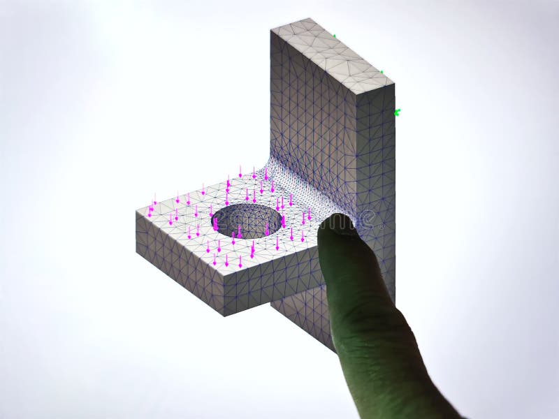 Finger Pointing at 3D Rendering Finite Element Model with h-Adaptive Meshing Technique. Load structural stock images, royalty-free photos and pictures