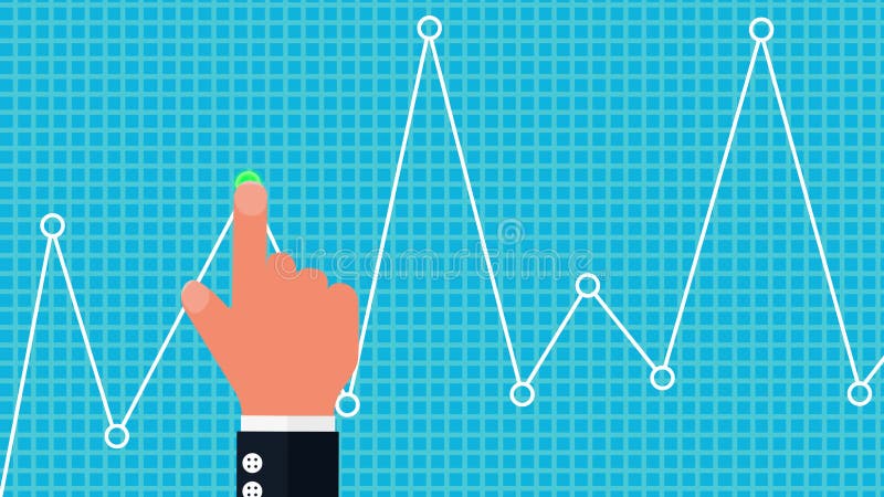 Finger Pointing at Green Spot on Graph Animation Motion Graphics Stock ...