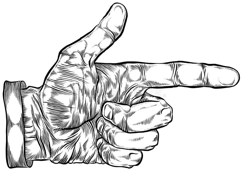 Finger pointing hand. vector illustration