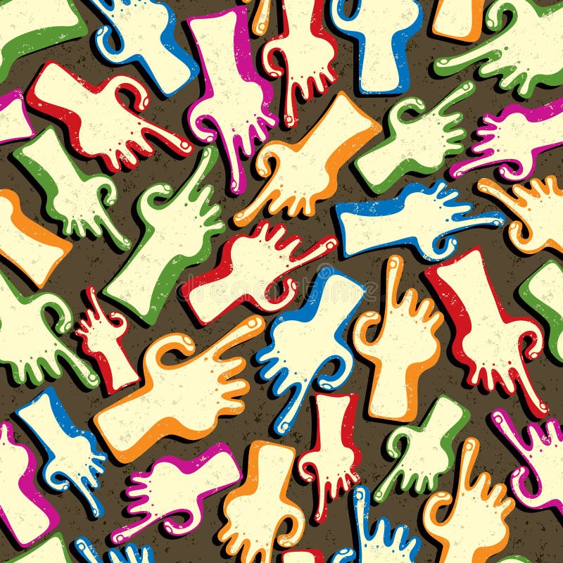 Finger pointing hands seamless pattern. royalty free illustration