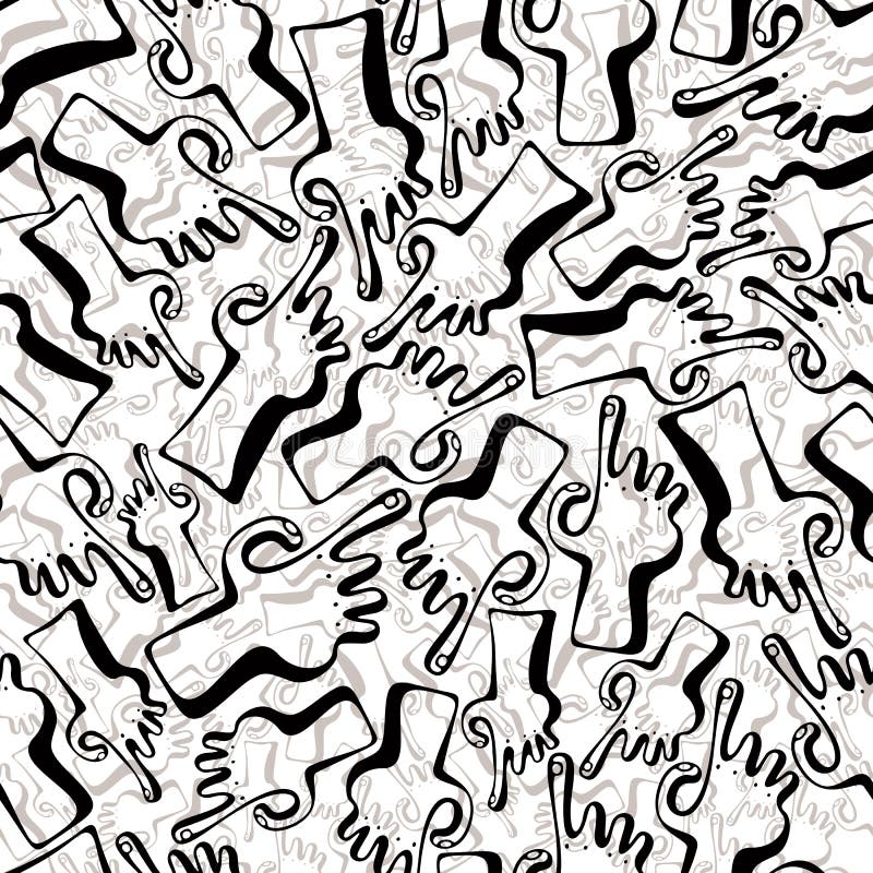 Finger pointing hands seamless pattern. vector illustration
