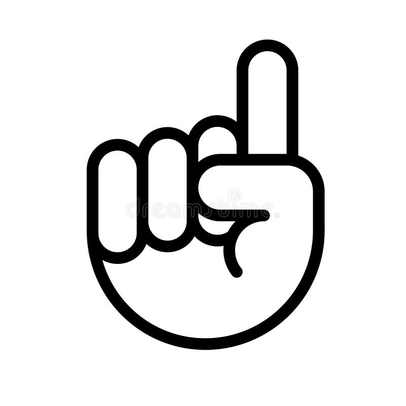 Finger Pointing Up Clipart Black