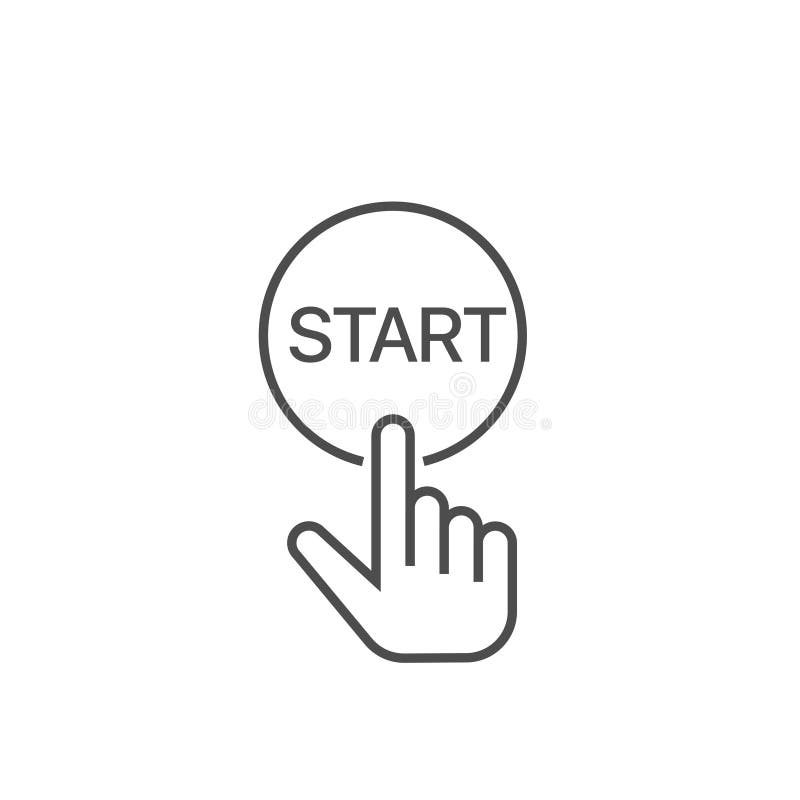 Hand press play icon for start media concept Vector Image