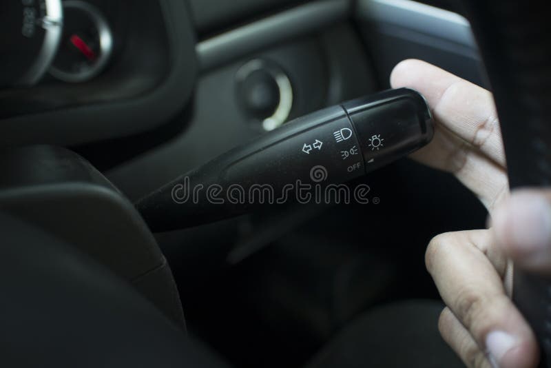 Finger Push Lighting Control Button Car Steering Stock Photos Free