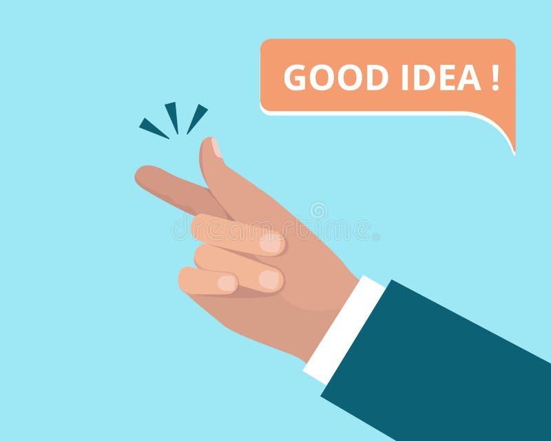 Finger Snap. the Gesture of the Hand Snapping the Fingers. Phrase Good