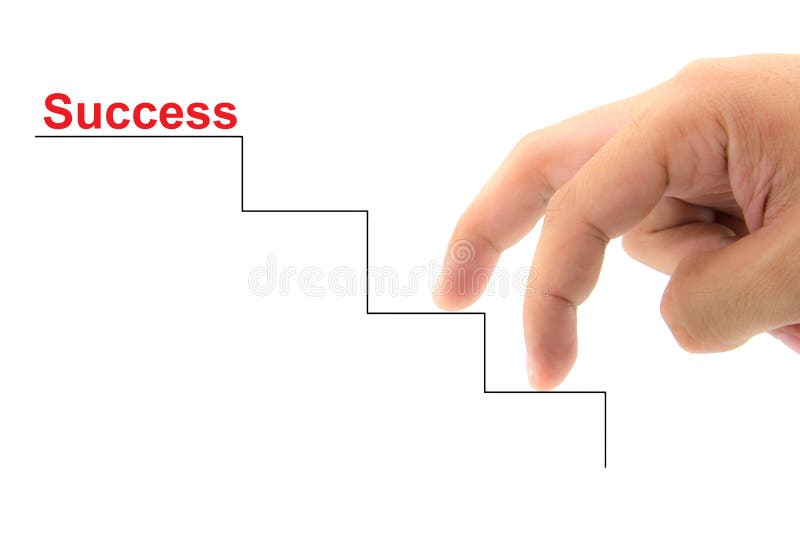 Finger Step With Ladder Go To Success Stock Image Image of ladder