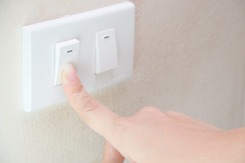Finger switch off royalty free stock images