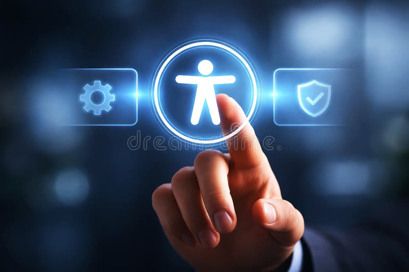 Finger touching global language translation icon on digital globe vector illustration