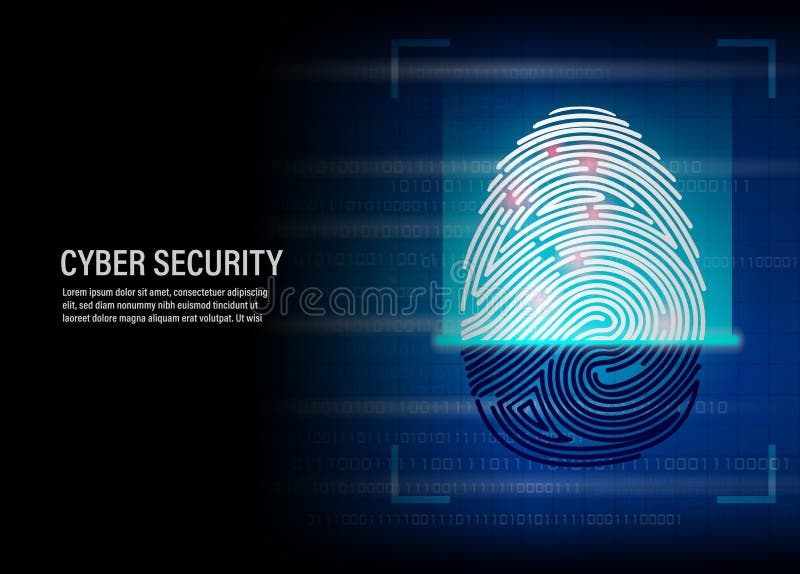 Fingerabdruckscannenvektor auf digitalem Hintergrund vektor abbildung Fingerabdruckscannenvektor auf digitalem Hintergrund vektor abbildung