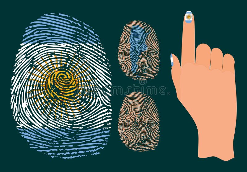 Fingeravtryck och hand för Argentina vektor illustrationer Fingeravtryck och hand för Argentina vektor illustrationer