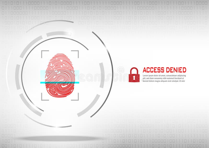 Fingeravtryckscanning på digital vit bakgrund stock illustrationer Fingeravtryckscanning på digital vit bakgrund stock illustrationer