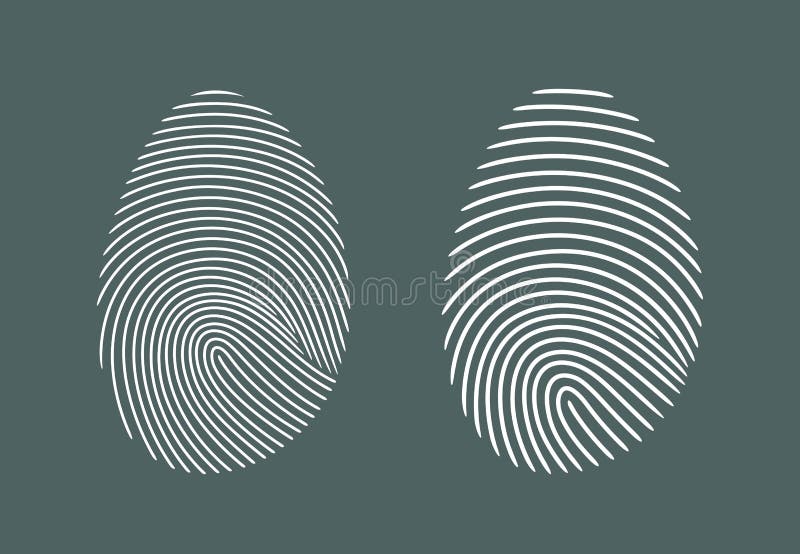 Fingeravtryckslogotyp. isolerat fingeravtryck på vit bakgrund royaltyfri illustrationer